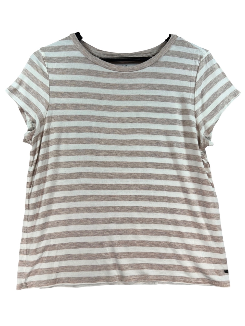 American Eagle Soft & Sexy Striped T-Shirt Women’s Large Beige White Tee